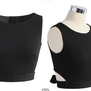 Bow knot crop top black new